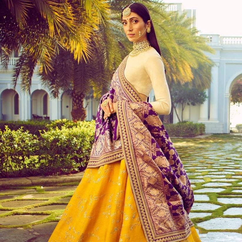 Buy Cream Sabyasachi Lehenga Choli, Floral Designer Lehenga Digital Printed  for Sangit Mehendi Indian Bride Online in India - Etsy