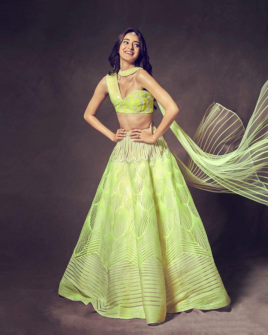 Light-green embroidered net semi stitched lehenga - AAHVAN DESIGNS - 4090189