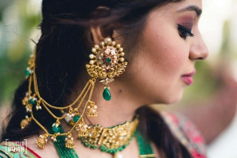 Beautiful earrings ghumka with layered hair chain and hair pin design  collections - YouTube