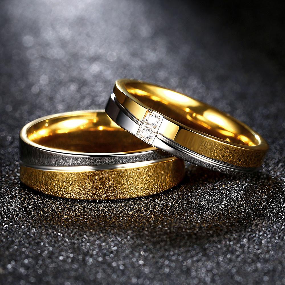 University Trendz Gold Plated & Stainless Steel Forever Love Couple Rings  for Men & Women - 2PCs(Gold) : Amazon.in: Fashion