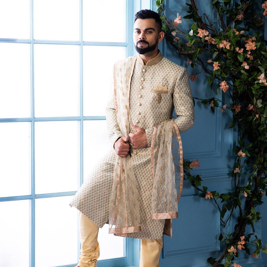 Traditional Bengali Groom Man Wearing Wedding-Dress And talking Mobile-Phone