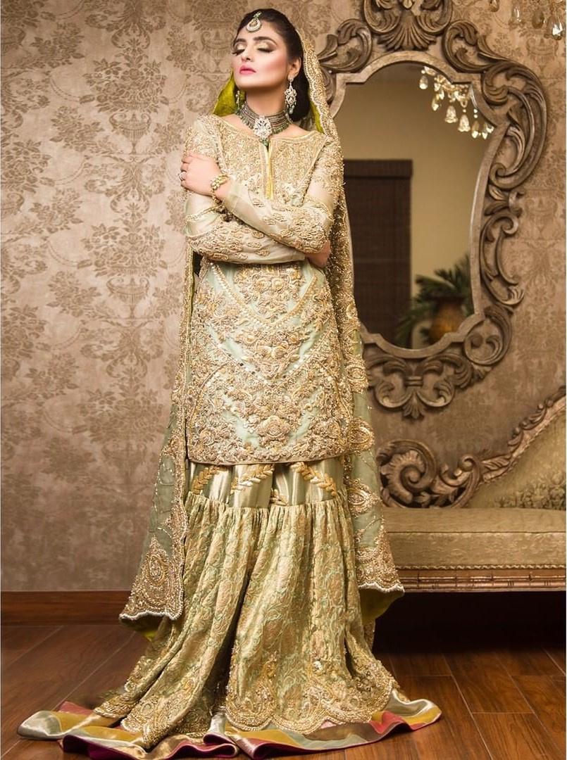 Golden Gharara Pakistani Bridal Wear Pakistani Dresses 44 Off 