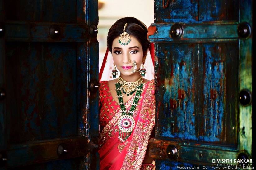 rani pink lehenga paired with pastel jewellery - Shaadiwish