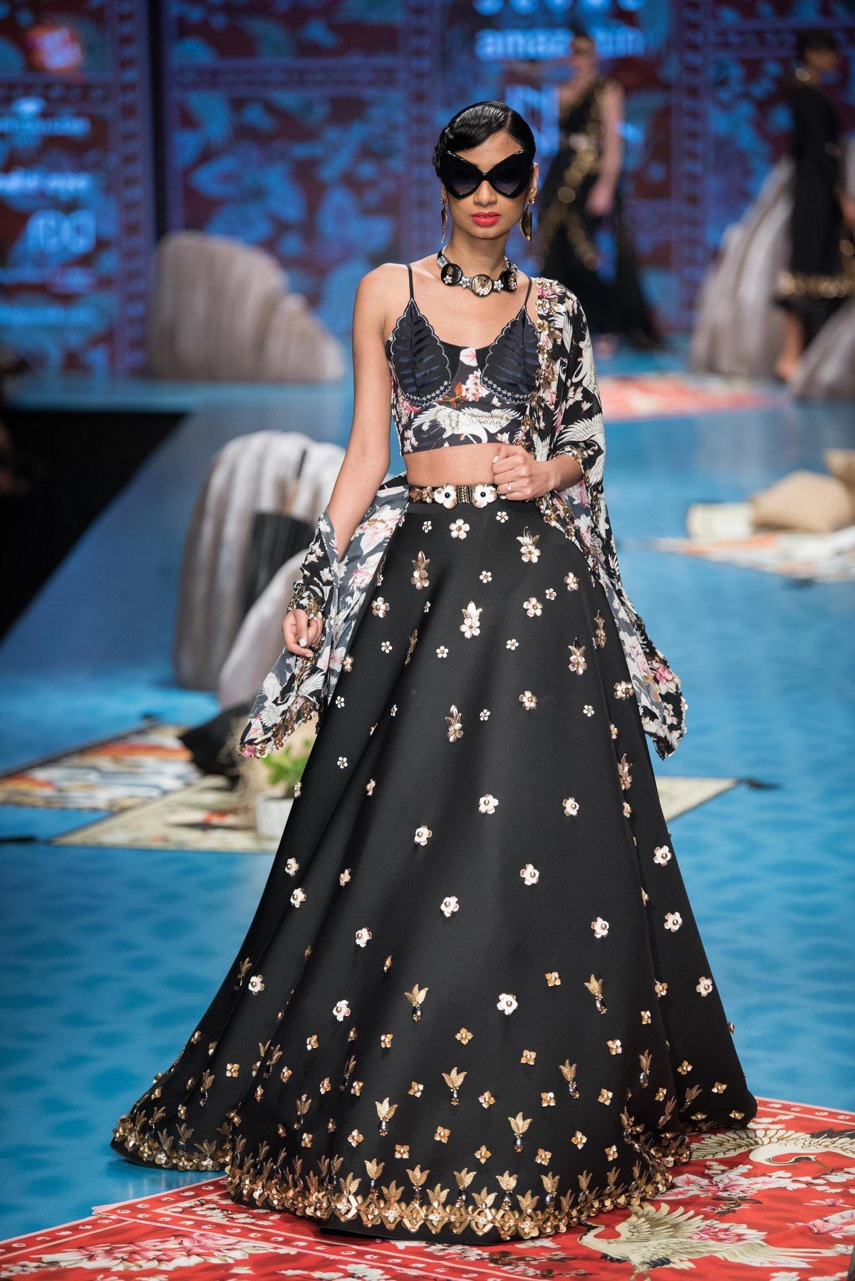 Lehenga Skirt With Contrast Blouse And Dupatta | Shilpi Gupta