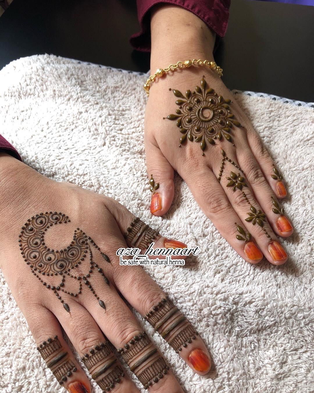 easy henna sun designs