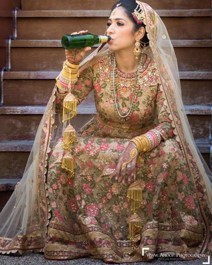 Fun Punjabi Wedding With Bride In Gorgeous Pastel Pink Anarkali | Pink  anarkali, Glamorous engagement, Bride