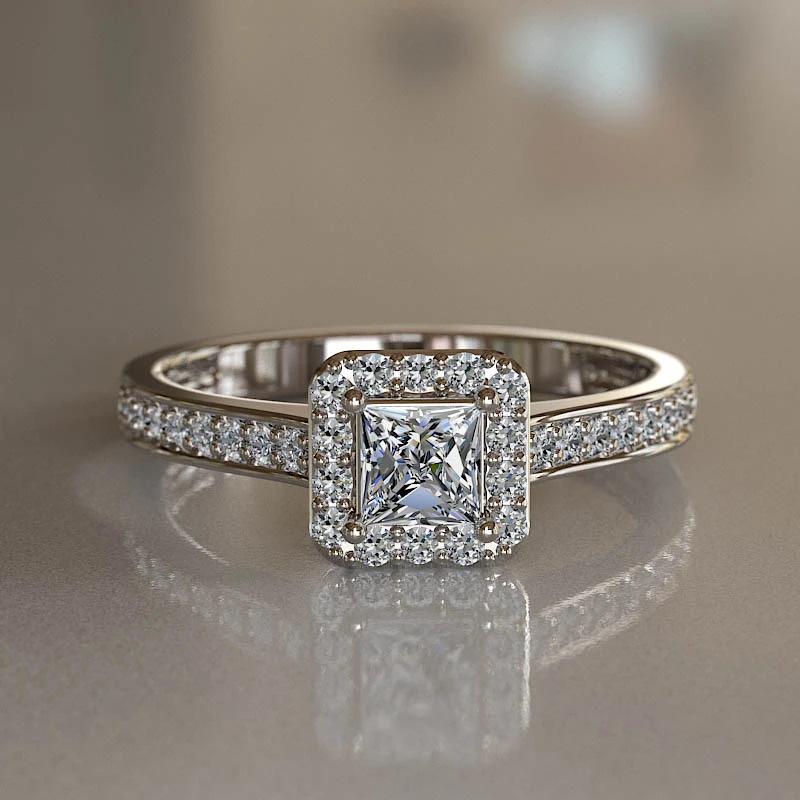 Platinum Square Diamond Pave Band Engagement Ring – Chris Correia