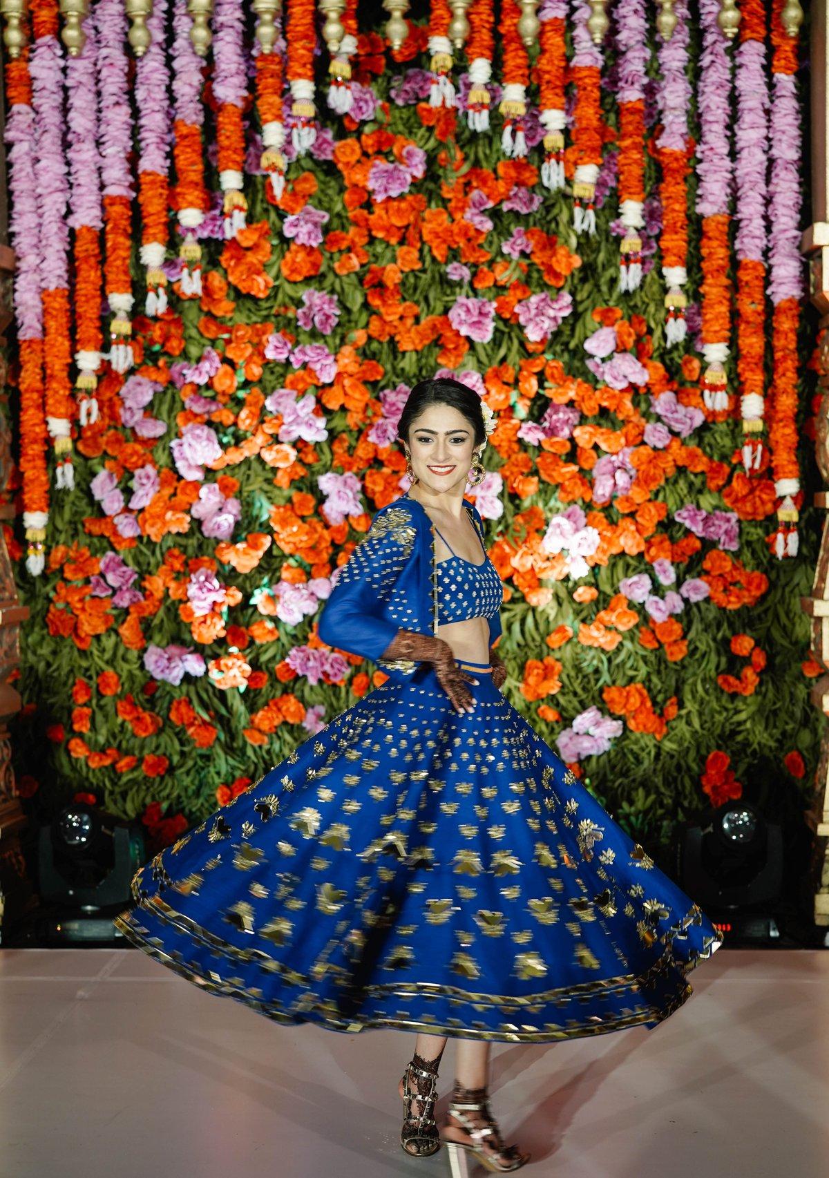 Pale Blue Colour Georgette Short Jacket with Lehenga and Bustier