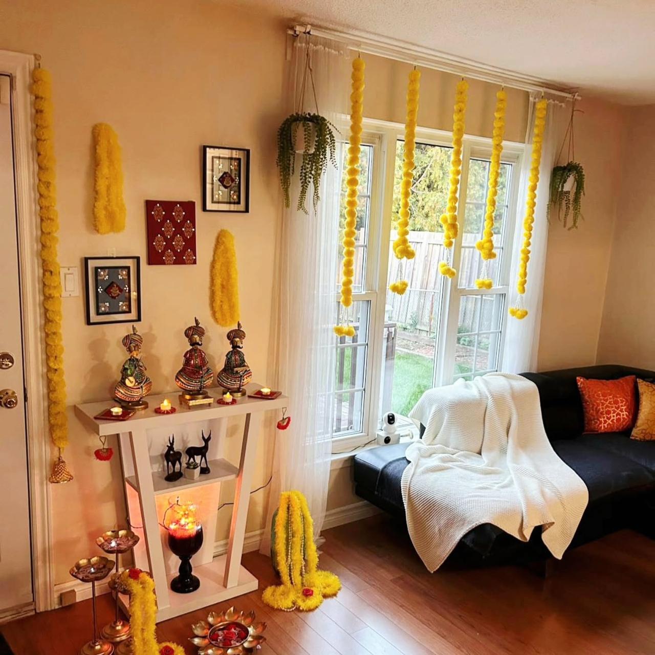 Simple Floral Indian Diwali Decoration Ideas
