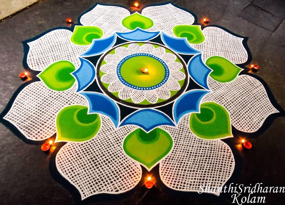 Simple Rangoli for Diwali with Mandala 