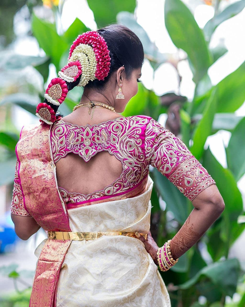 A South Indian Bride with Soft Curls and Gajra - Shaadiwish