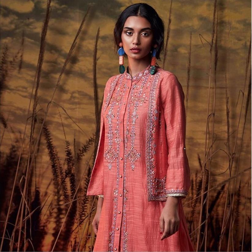 Chidiya Collar Neck Kalidar Block Printed Handloom Cotton Suit Set –  Anahyta Arora