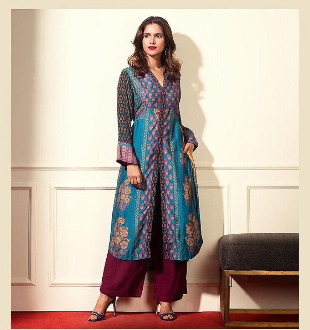 Samundar: Deep blue kurta with matching straight pants – houseofhuda