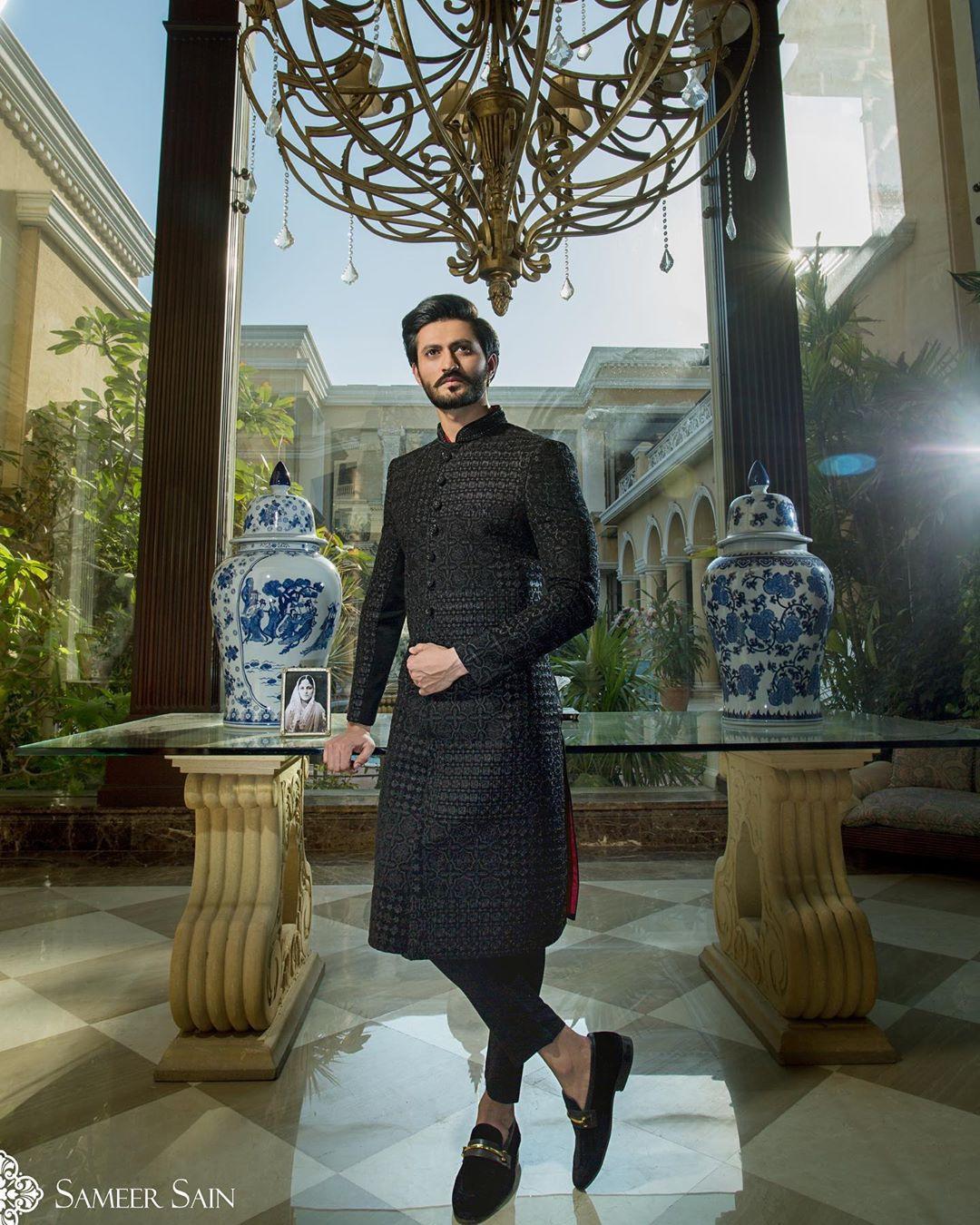 Sabyasachi black sherwani sale