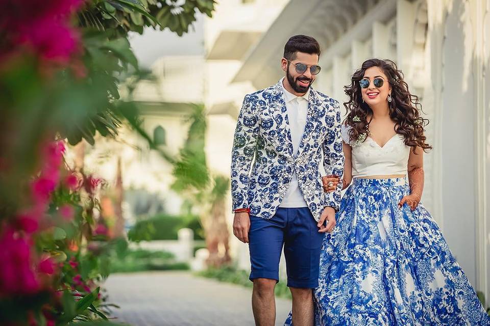 Blue Colour Combination Dresses for Your Serene Wedding Collection