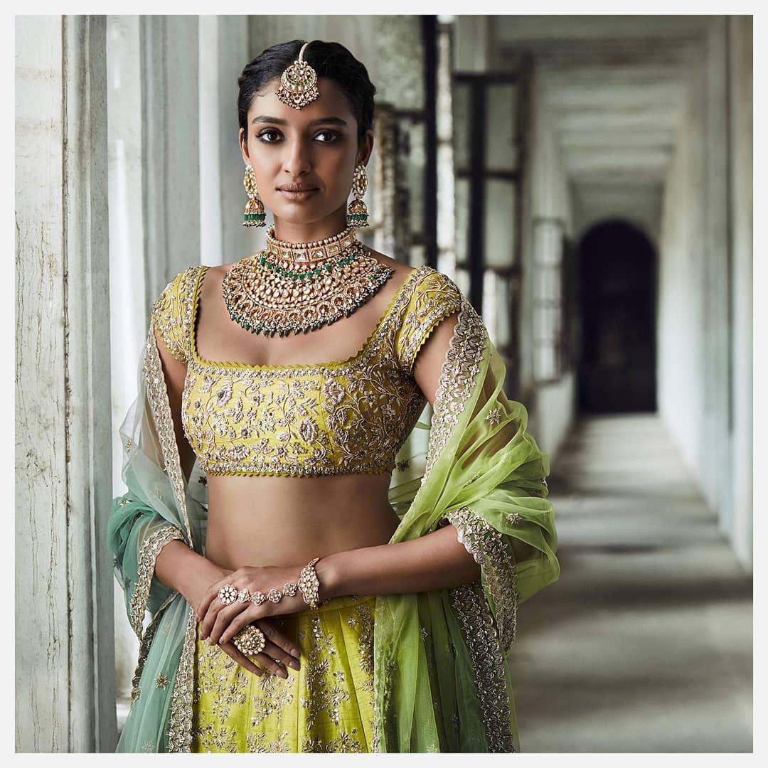 Heavy Lehenga High Neck Blouse - Indian Dresses