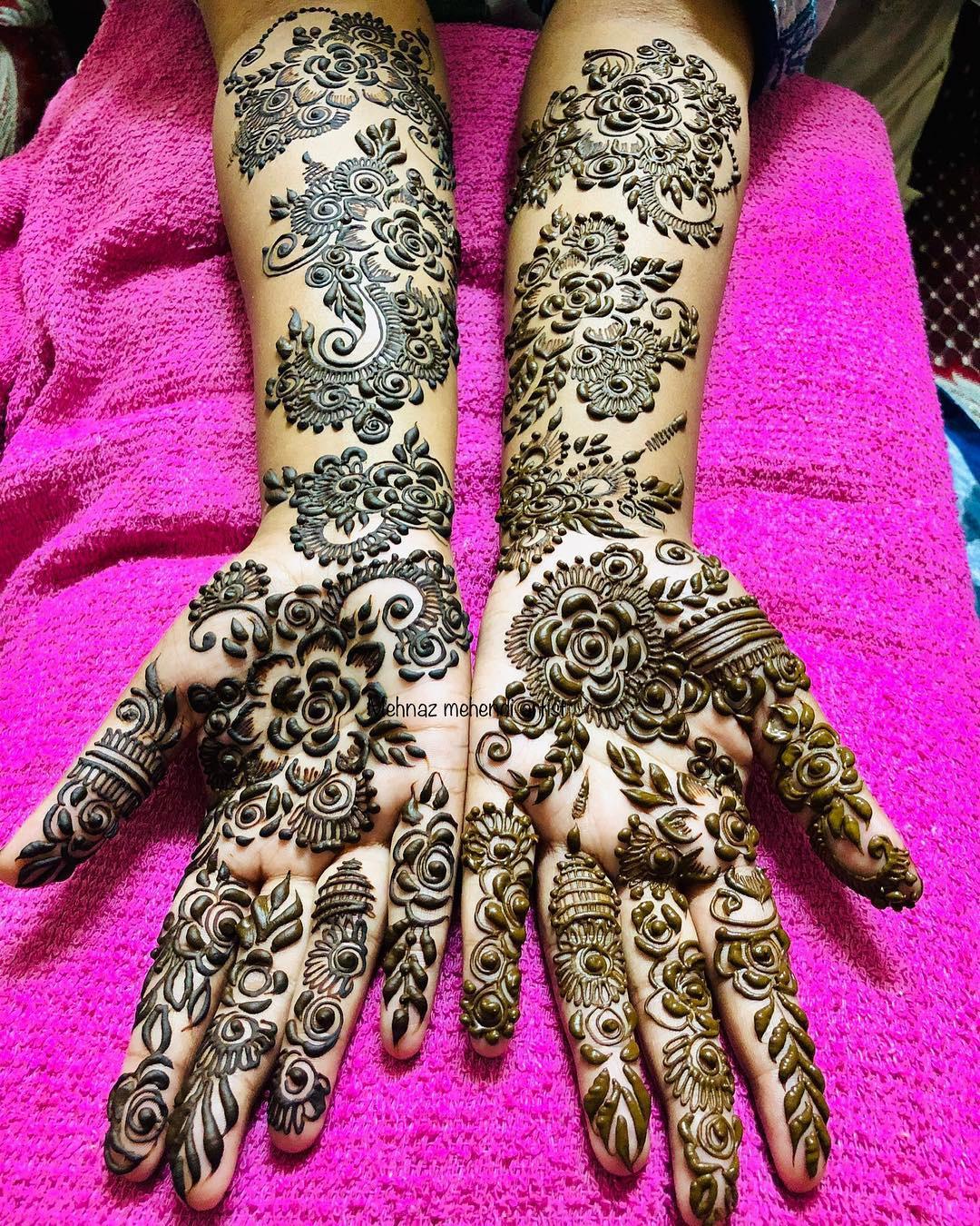 Eid Henna Design for backside #3 - 2023 | Gulf patches full hand mehndi |  Heena Vahid. - YouTube