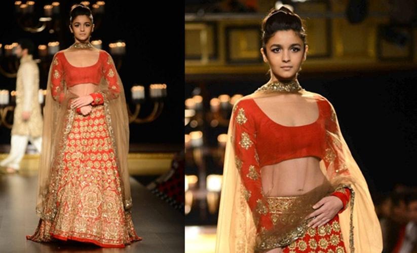 Alia Bhatt Stuns in Red Lehenga