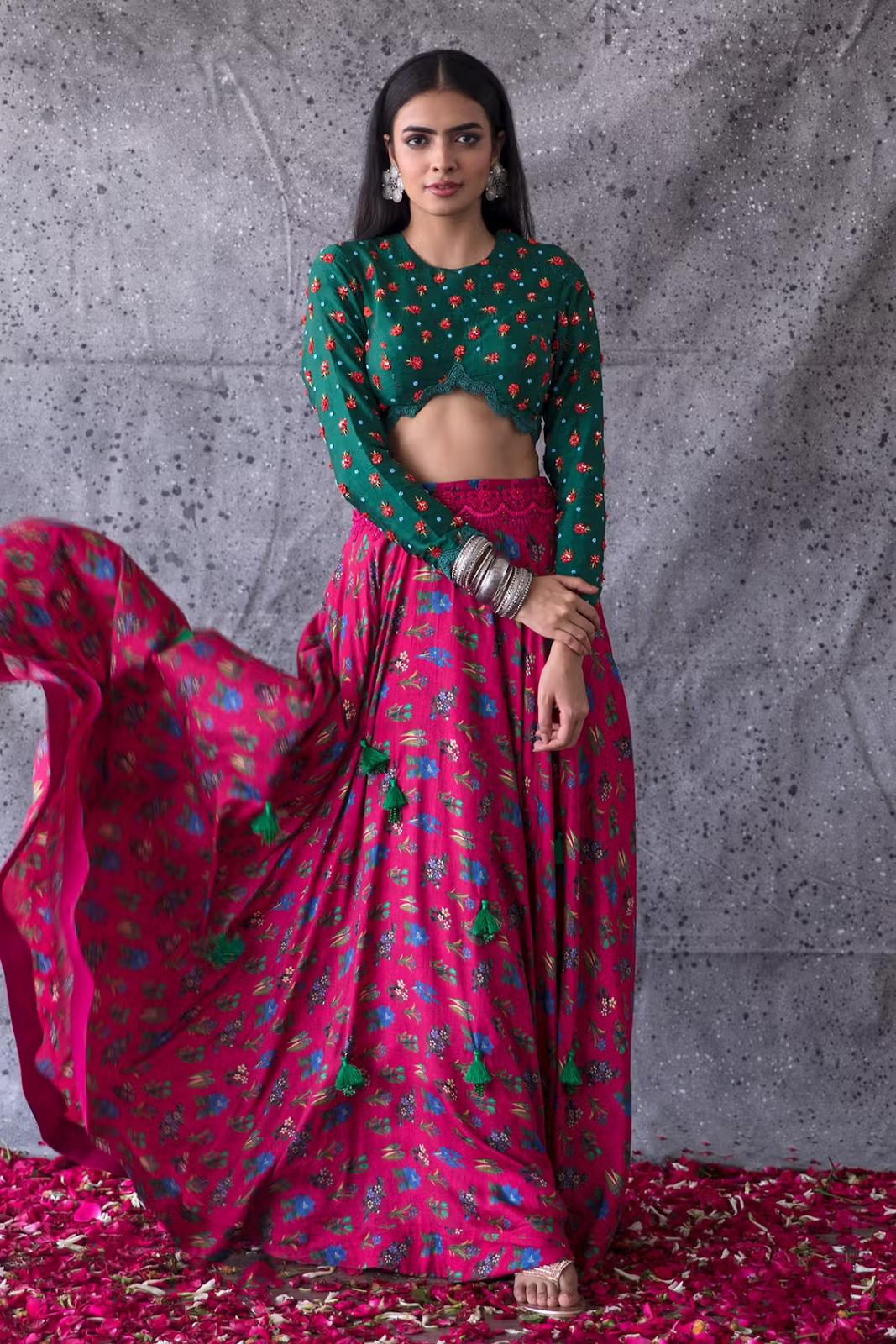 Indo-western Style Long Gown With Embroidery Work Printed Dupatta for Women  and Girls, Dresses, Indian Outfits, Free Shipping - Etsy