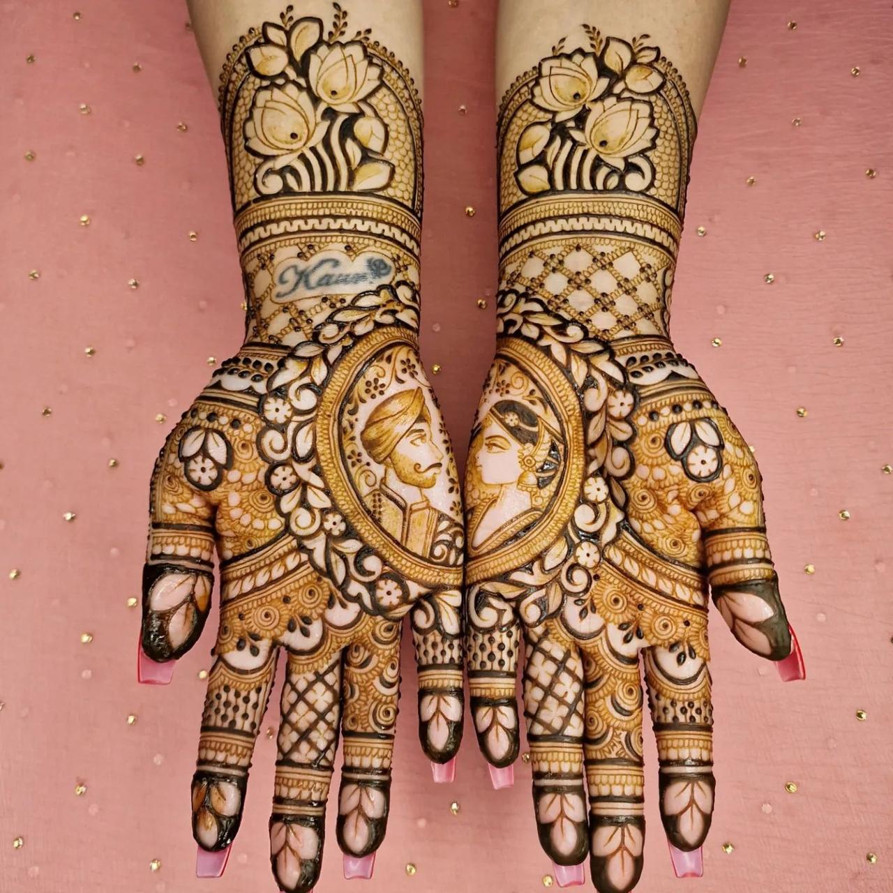 half hand bridal mehndi designs