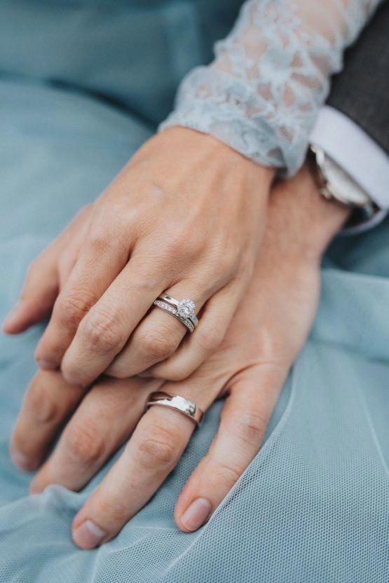Tengwar Bespoke Wedding Rings with Inset Diamonds