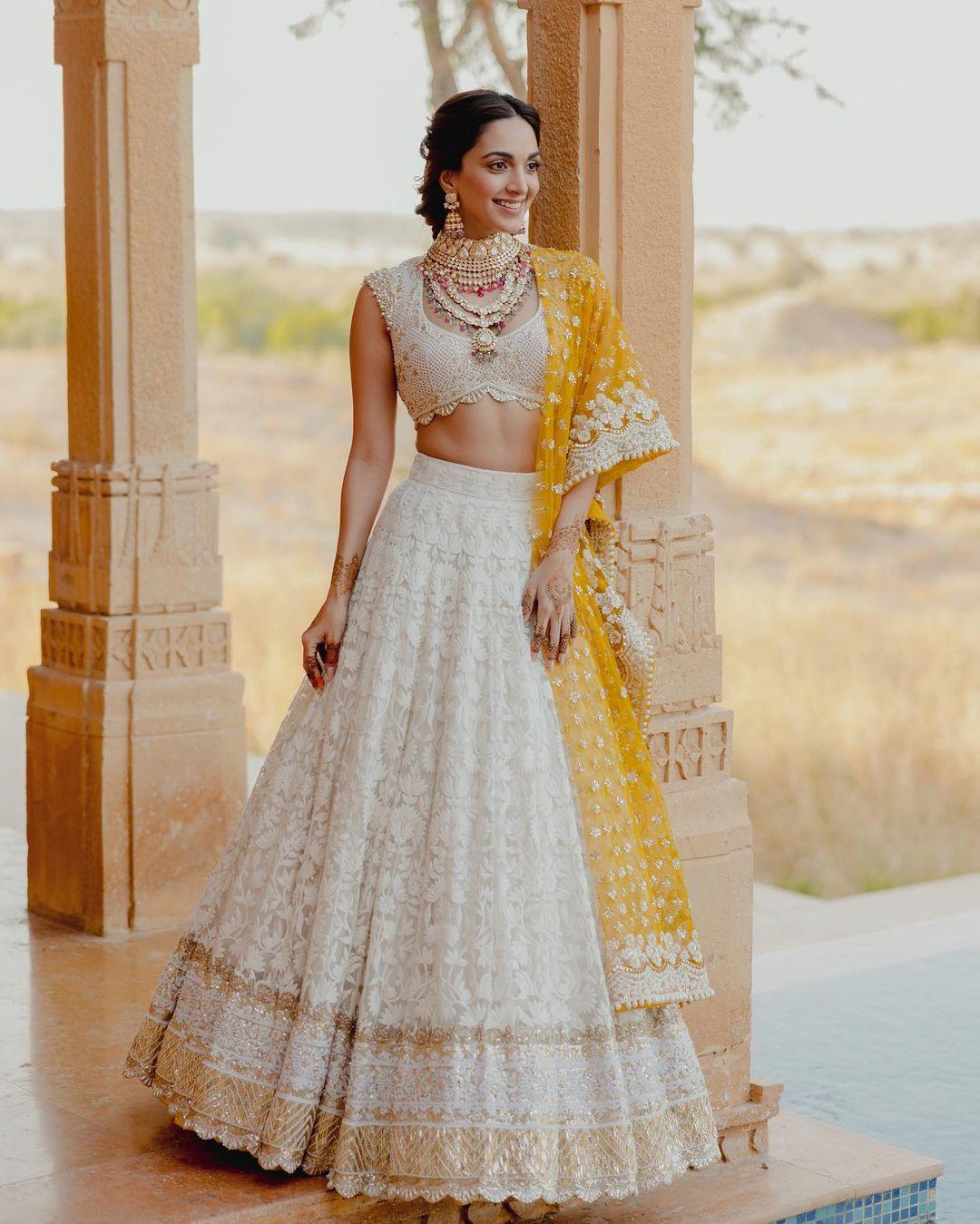 Cream Color Silk Bridal Lehenga Choli for Wedding SC003 – Mohi fashion