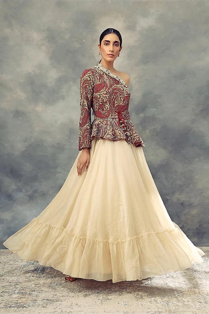 Designer Indowestern Dress with Floor Length Jacket – Missprint India