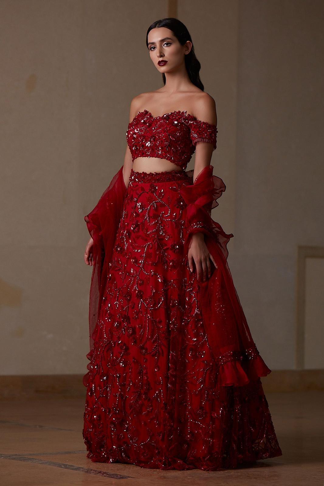 45 Ravishing Maroon Bridal Lehenga designs to swoon over