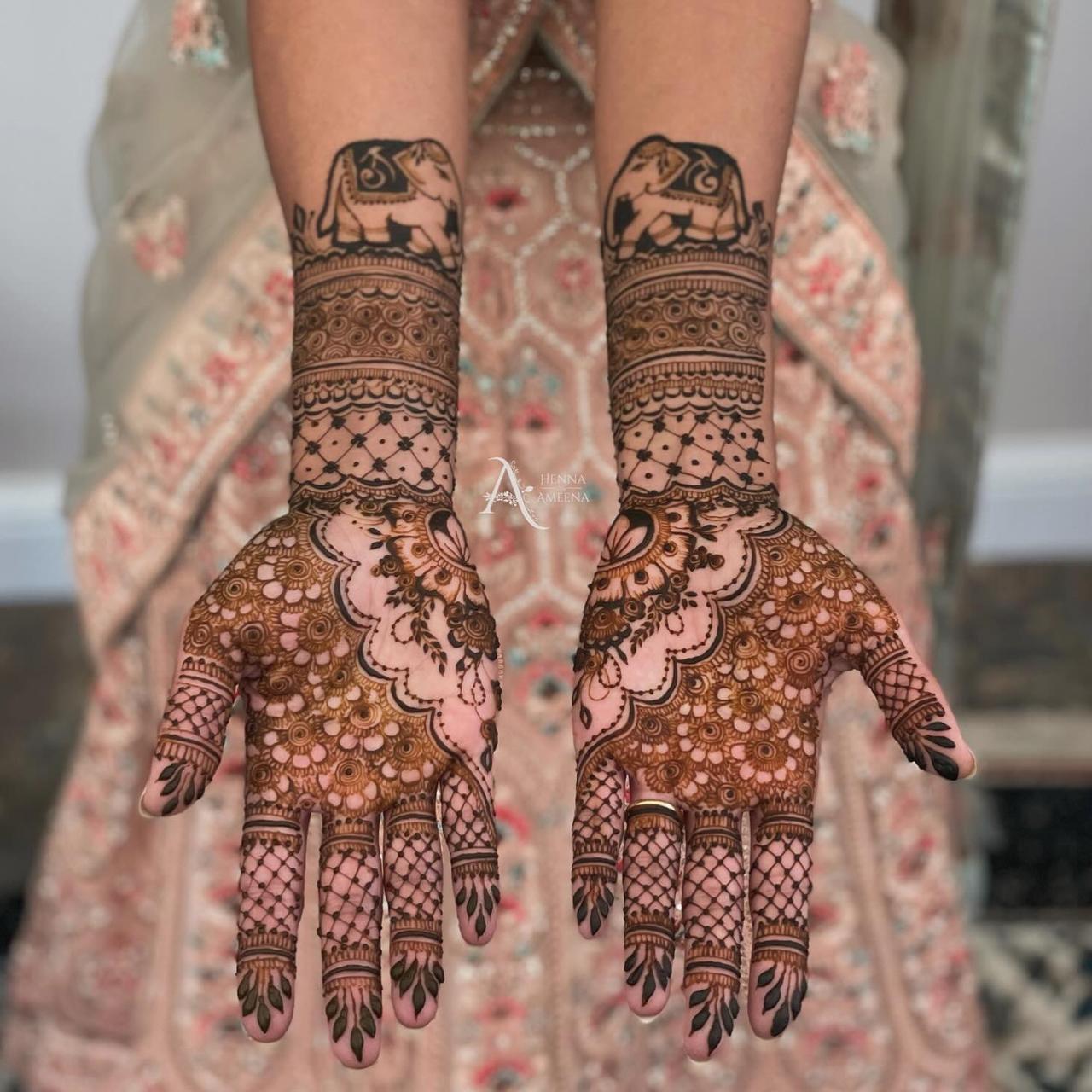 Whimsical Wonder: Half and Half Mehndi Design