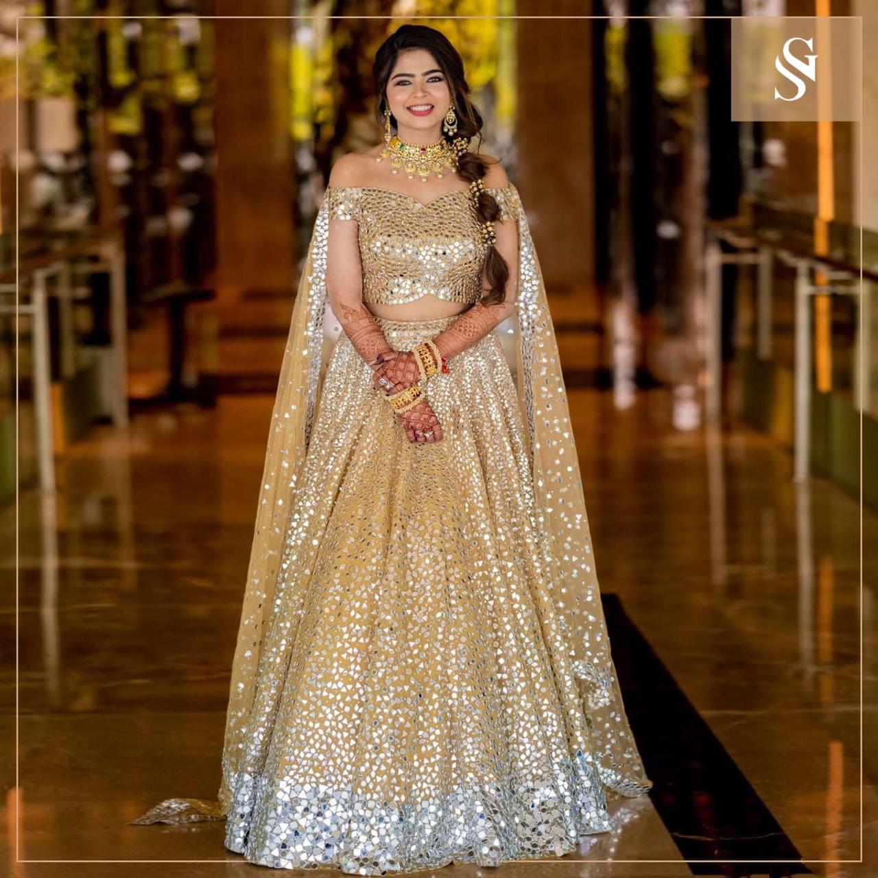 10 Sparking Mirror Work Lehengas that will Satisfy your flashy Soul!