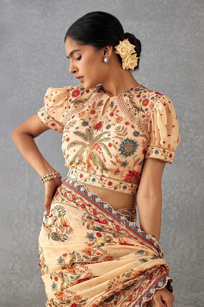 Cotton Saree Blouse Designs