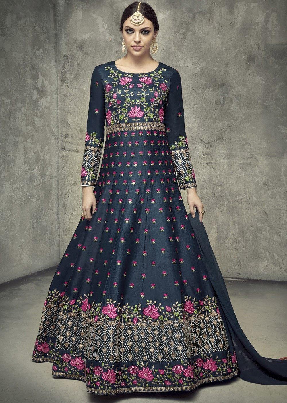 Cotton anarkali sale dress pattern