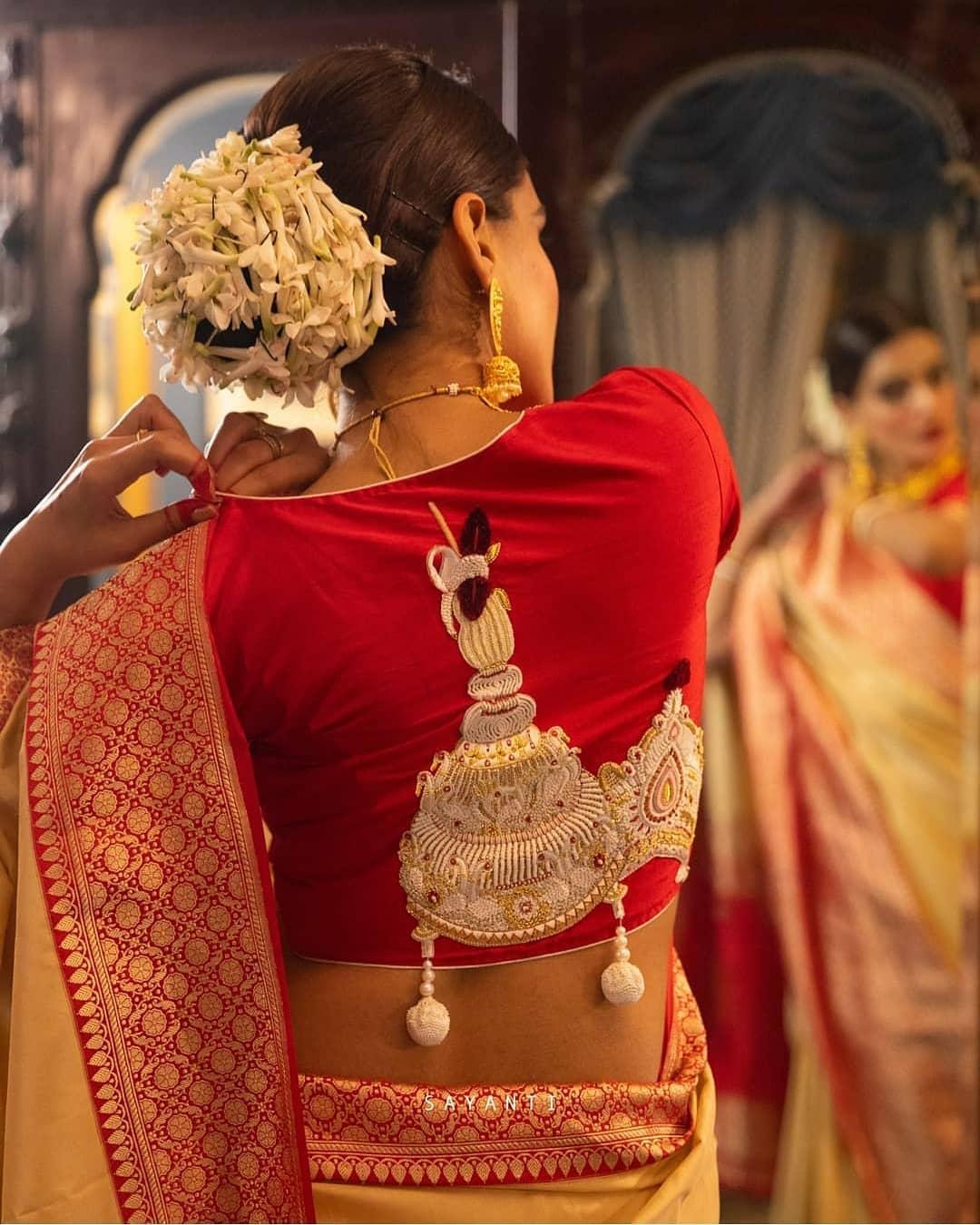 lehenga saree blouse designs for bridal