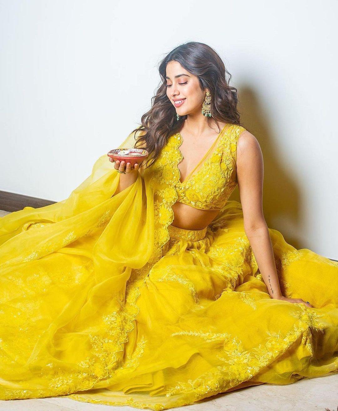 Buy Yellow lehenga for haldi function Online from EthnicPlus for ₹6299 |  Haldi function dress, Function dresses, Haldi dress