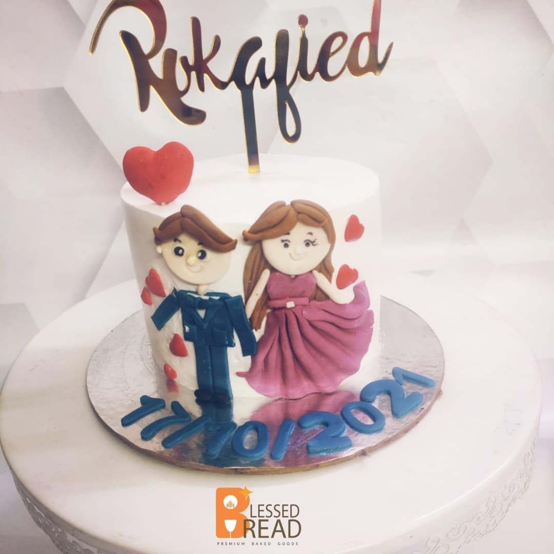 White & Hearts Theme With Edible Couple / Family Print Bento Cake (E09) |  CAKEINSPIRATION SG