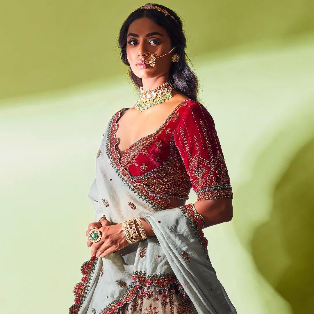 Mrunal Thakur Inspired Trendy Bridal Blouse Designs