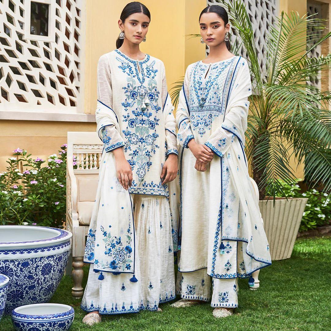 Beautiful Blue And White Combinations Salwar Suits Designs/Simple And  Stylish White And Blue Dresses - YouTube