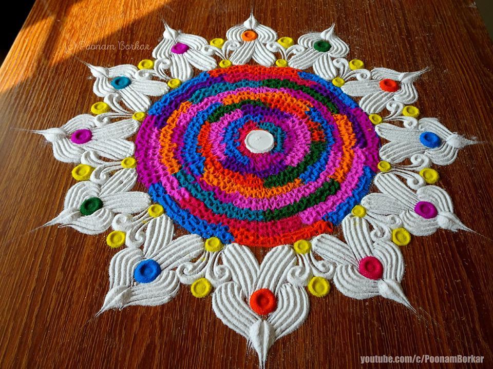 Simple Rangoli for Diwali with Mandala 