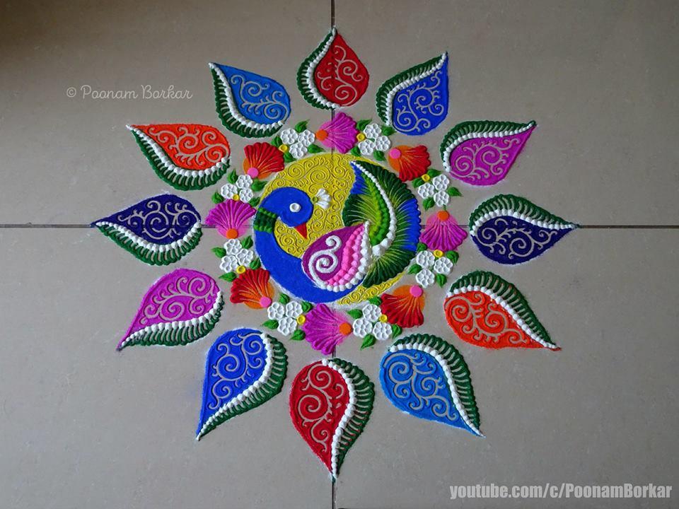 Rangoli Designs | Border Rangoli Designs | Rangoli by Apurva | Easy Kolam |  Muggu… | Free hand rangoli design, Rangoli designs flower, Simple rangoli  border designs