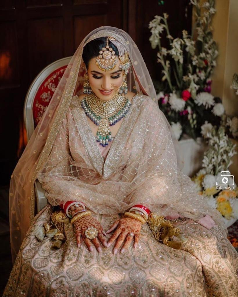 Pink Muslim Wedding Dresses Long Sleeves A-Line Appliques Scarf Vestido De  Noiva Dubai Arabic Wedding Gown Bride Dress - AliExpress