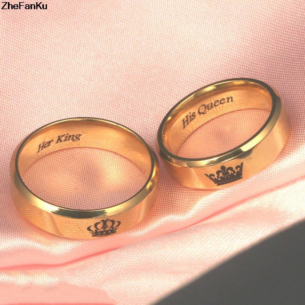 His & Her Rings | Wedding rings sets gold, Gold ring designs, Matching wedding  rings