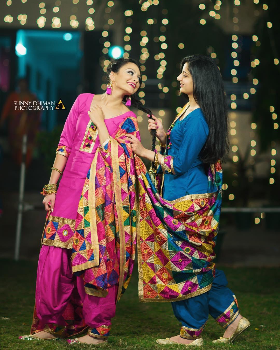 Punjabi suits with phulkari dupatta best sale