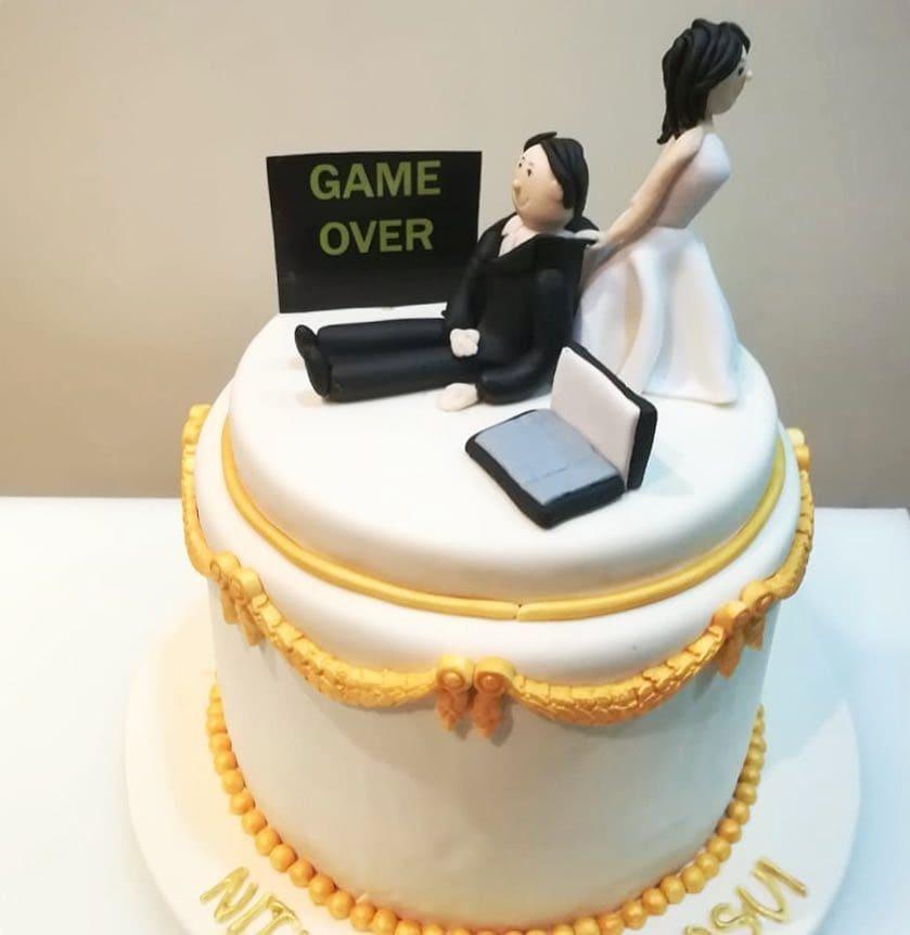 Bake Me A Cake - By Mona & Lavika - Bachelorette cake Game over Gaurneet  Chocochip Oreo Eggless Insta ID: bakemeacakebymonalavika 9899881004/  9811672778 | Facebook