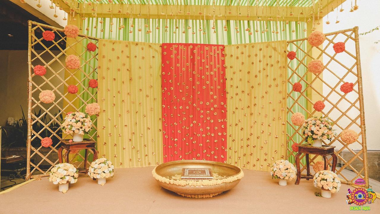 Background Haldi Ceremony Decoration Inspiration For Your Intimate Wedding   WedMeGood