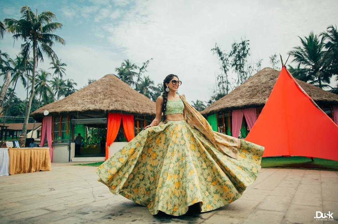 Bhai Duj Women Umbrella Lehenga