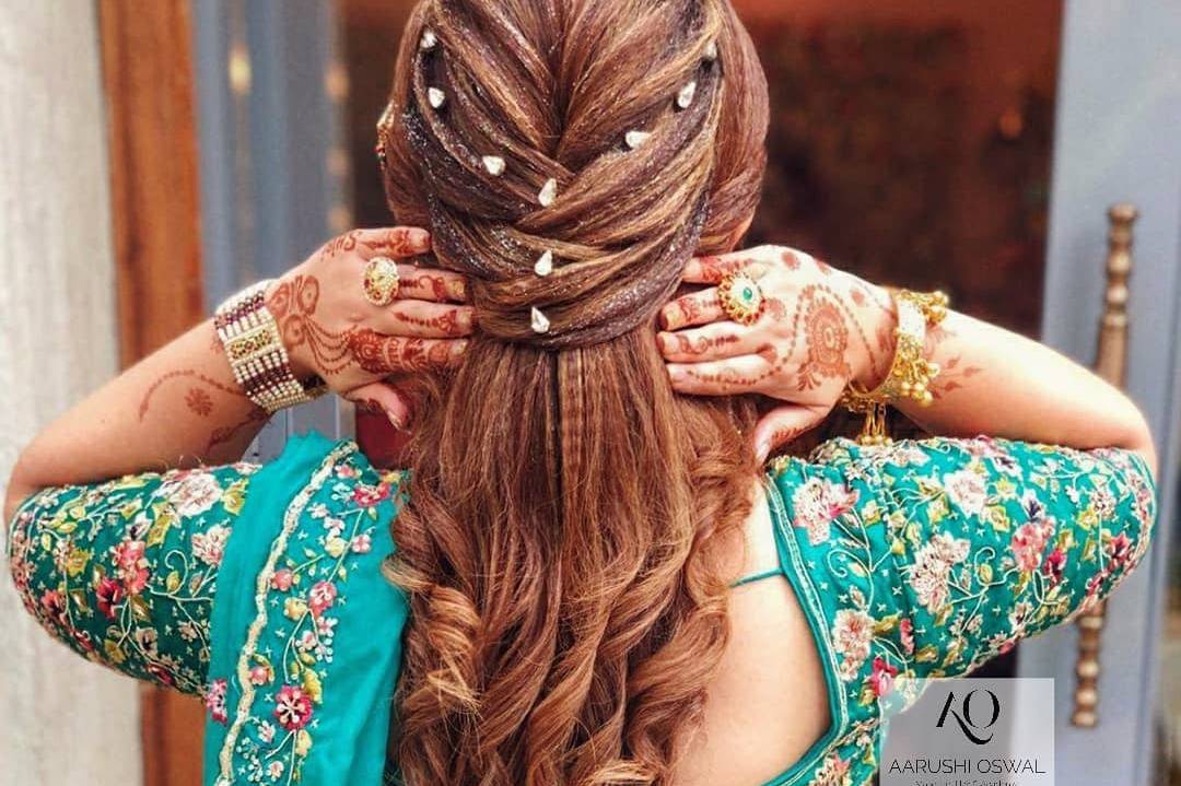 5 Hairstyle Ideas Perfect For Your Sangeet Night | Long hair styles, Hair  style on saree, Hair styles