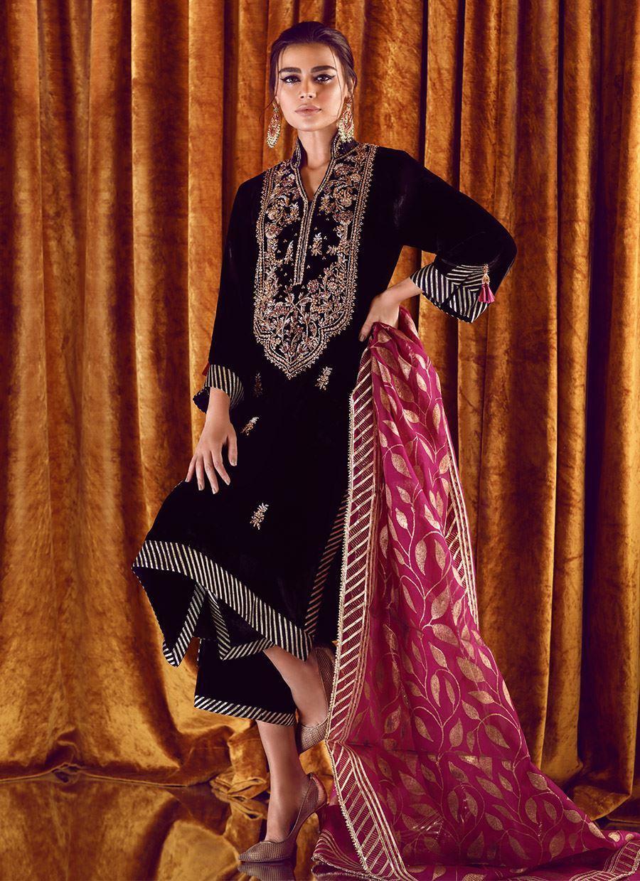 Solid Winter wear velvet kurta plazzoo set, Pakistani at Rs 1199/piece in  Greater Noida