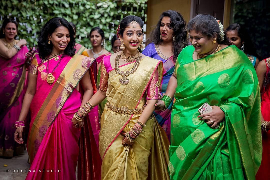 Sneha Prasanna in a blue kanjeevaram saree – South India Fashion