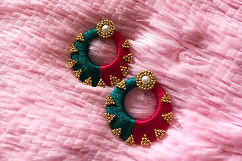Beautiful Jhumka Earrings Making At Home | DIY | Silk Thread Pearl Drop  Earrings | uppunu… | Silk thread earrings designs, Silk thread earrings,  Beaded earrings diy