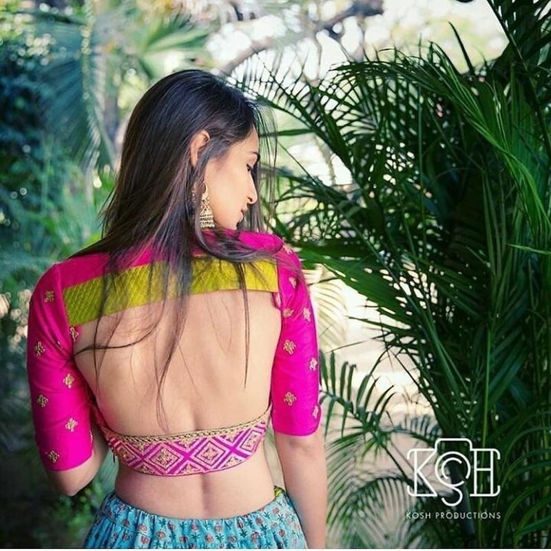 Blue Saree | Mysore silk saree, Kalamkari dresses, Saree blouse designs
